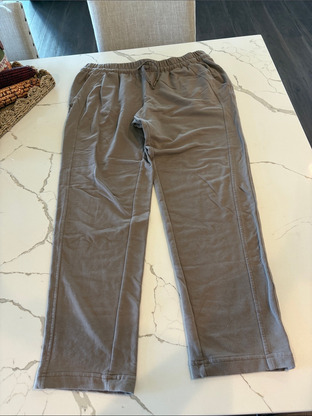 Athleta Taupe Drawstring Track Pants tall